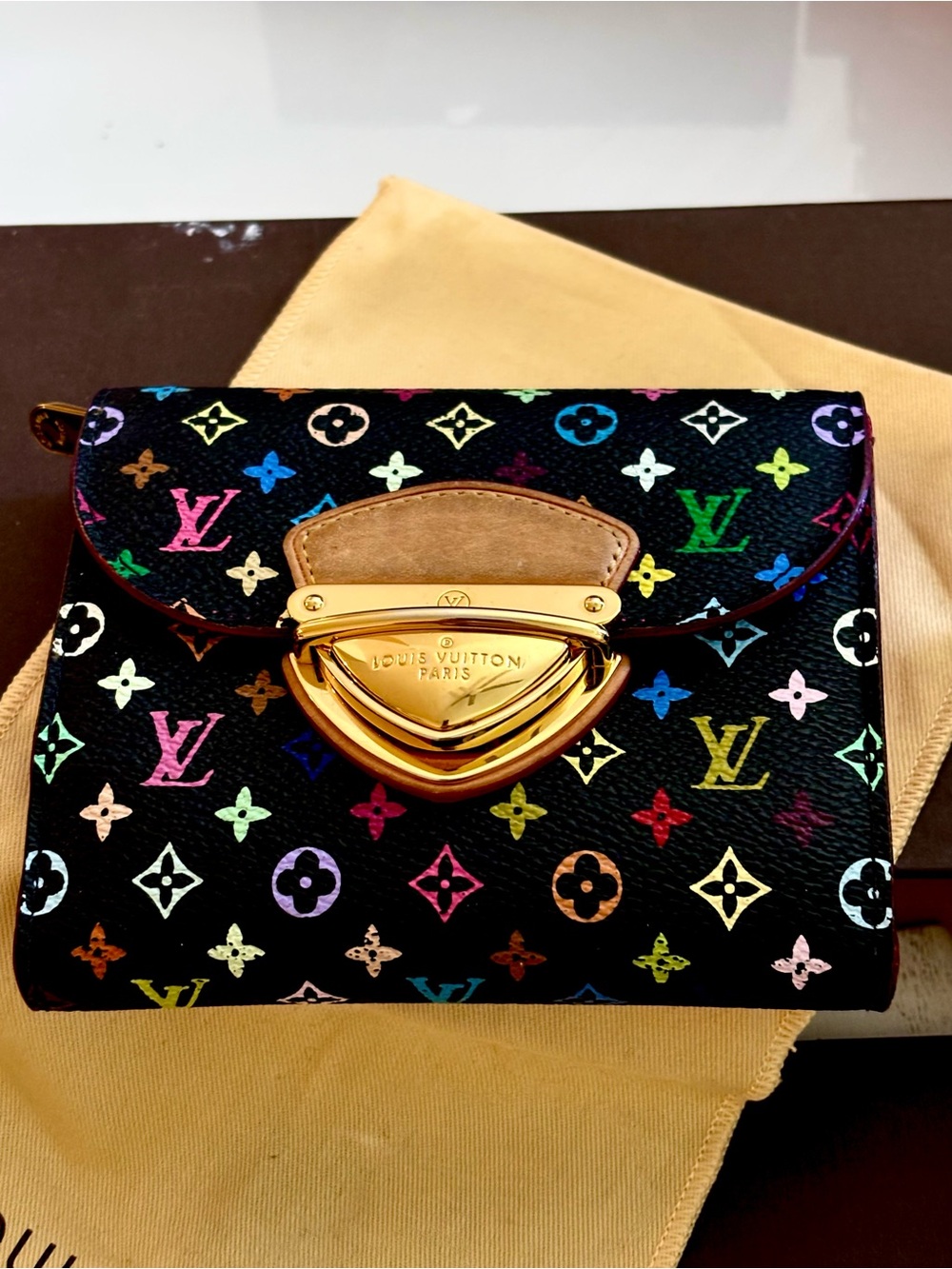 Louis Vuitton Portefeuille Joy Trifold Wallet Monogram Multicolor Black - Picture 10 of 11